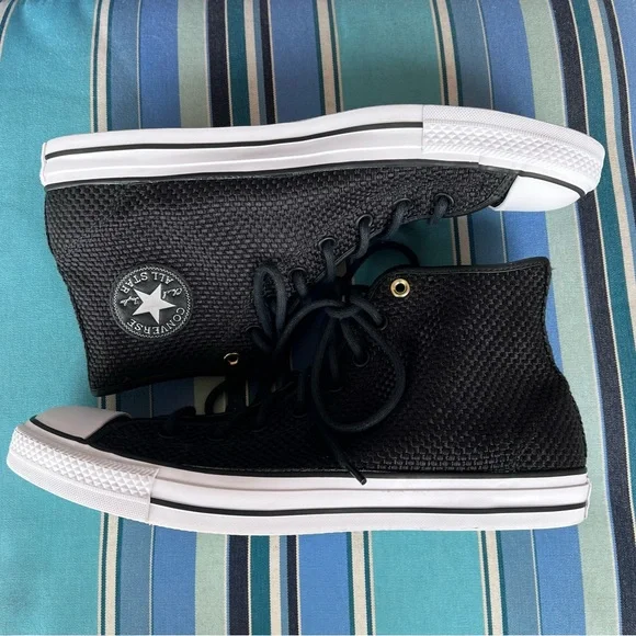 🍒💣 Converse black woven style high tops - Picture 8 of 13